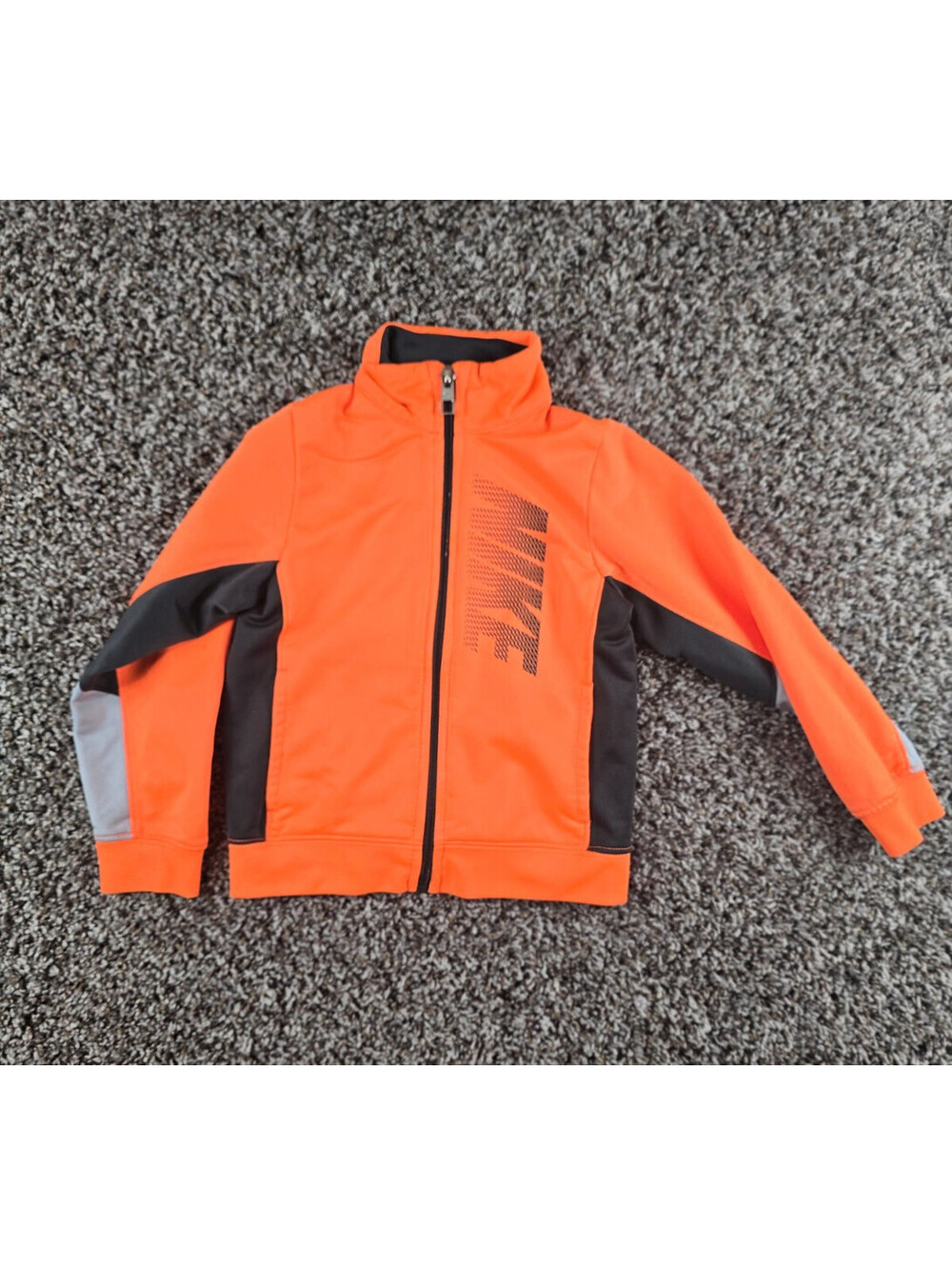 Nike Toddler Boys Sz 3T Zip Up Track Athletic Jacket Neon Orange Black